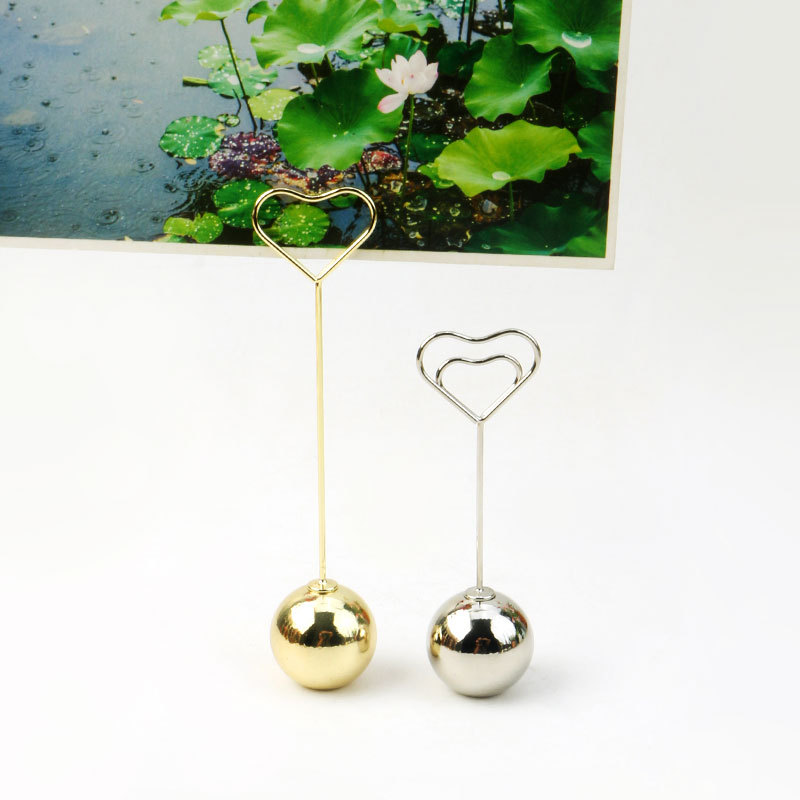 可拆卸球形金属底座爱心名片盒