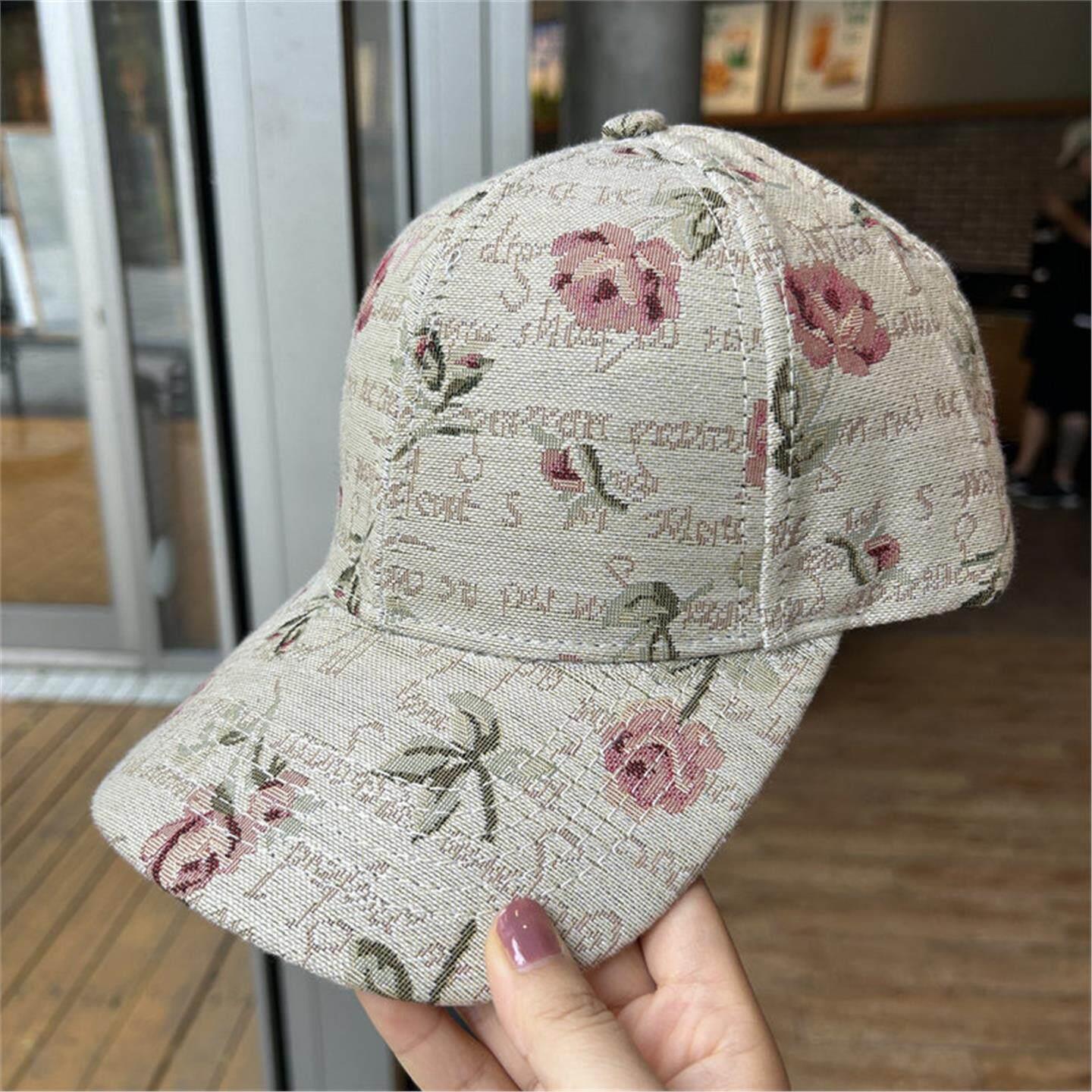 FLOWER RAIN CICADA 新款硬顶印花棒球帽大檐显脸小时尚鸭舌帽子