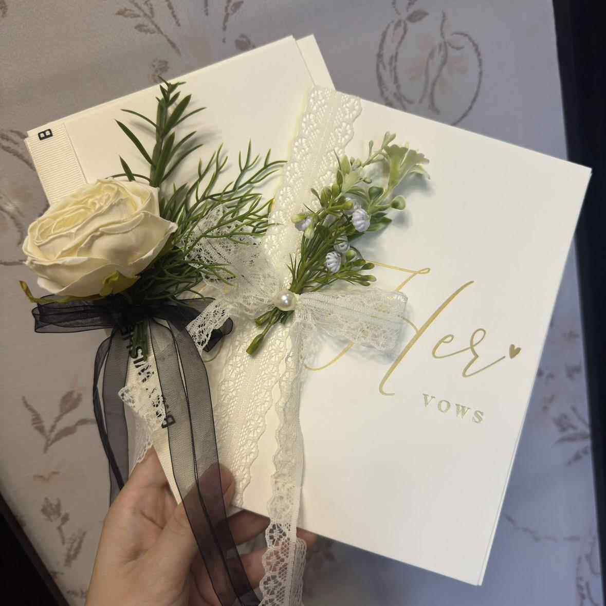 采购产品婚礼誓言卡,婚礼新娘和新郎卡,手写森林风格小清新演讲