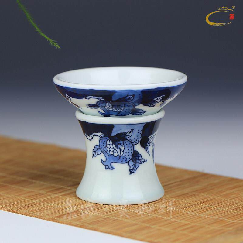 京德贵和祥灵芝草网架组手绘茶漏滤茶器茶具配件高档陶瓷茶叶过滤
