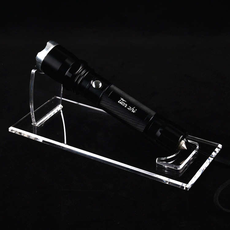亚克力电筒展示架 透明手电筒甩棍摆货道具 柜台展台样品间适用