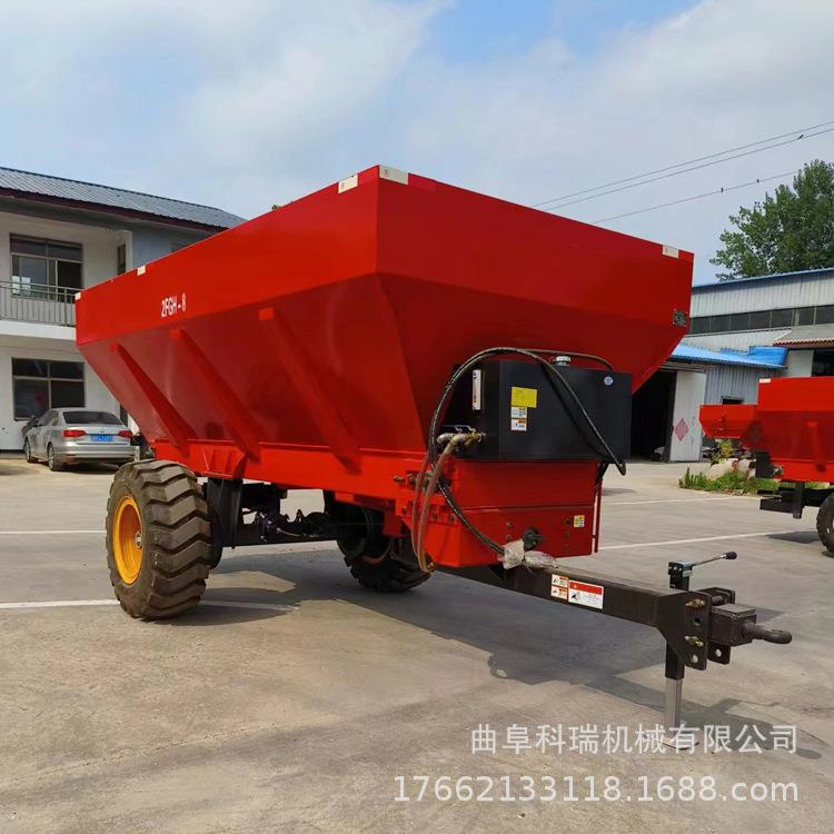 固态牛羊粪撒粪车科瑞 大马力四轮抛粪车 3/5/8立方牵引式撒肥机