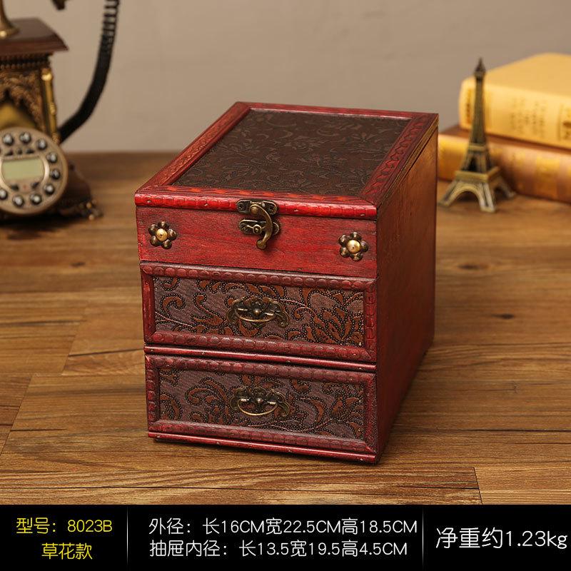 古风新款小盒子首饰盒锁结婚梳妆2024复古收纳盒木质饰品盒带