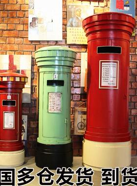 特大号中国邮政信箱邮箱复古邮筒户外铁艺摄影道具酒吧咖啡厅摆件