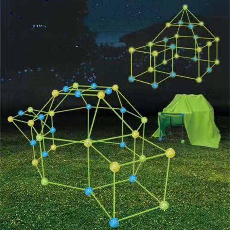 儿童diy插珠帐篷 fort building kit 帐篷建筑游戏屋拼插积木图片