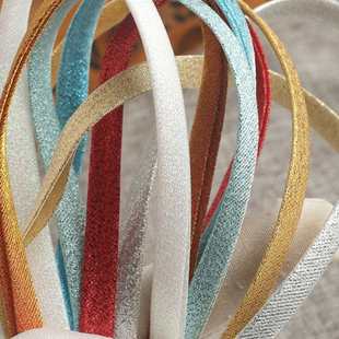 8毫米免烫斜裁包边条滚边带 绣禾旗袍床品窗帘金葱压衬包布条纯色