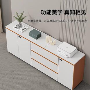 木制资料柜档案柜免拉手带密码锁办公室办公室文件柜储物落地柜子