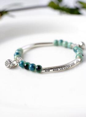 款创意手工陶瓷系手链女 民族风文艺小清森新106新生时尚手串饰学