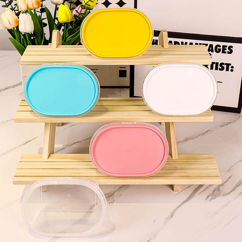 椭圆形水果捞打包盒子一次性高端锁扣包装餐盒可微波加厚外卖定制