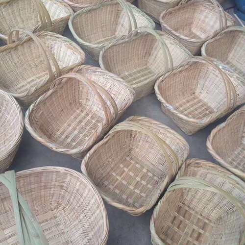S588竹编手提篮竹篮鸡蛋篮装菜水果篮家用收纳筐小竹篮收纳篮竹筐