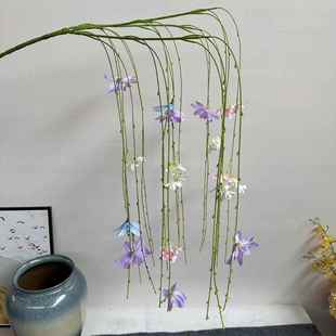 仿真柳芽绿植垂挂塑料花柳枝条摆放装饰藤蔓垂吊一帘幽梦花艺
