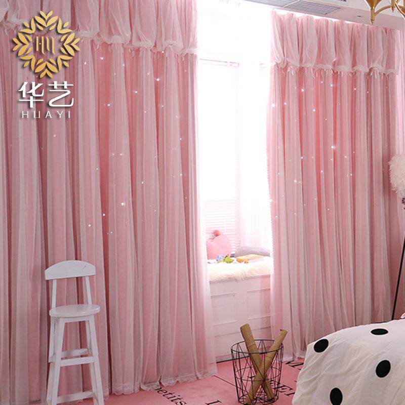 亚马逊日本高精密韩式蕾丝镂空窗帘客厅卧室阳台飘窗遮光成品纱帘