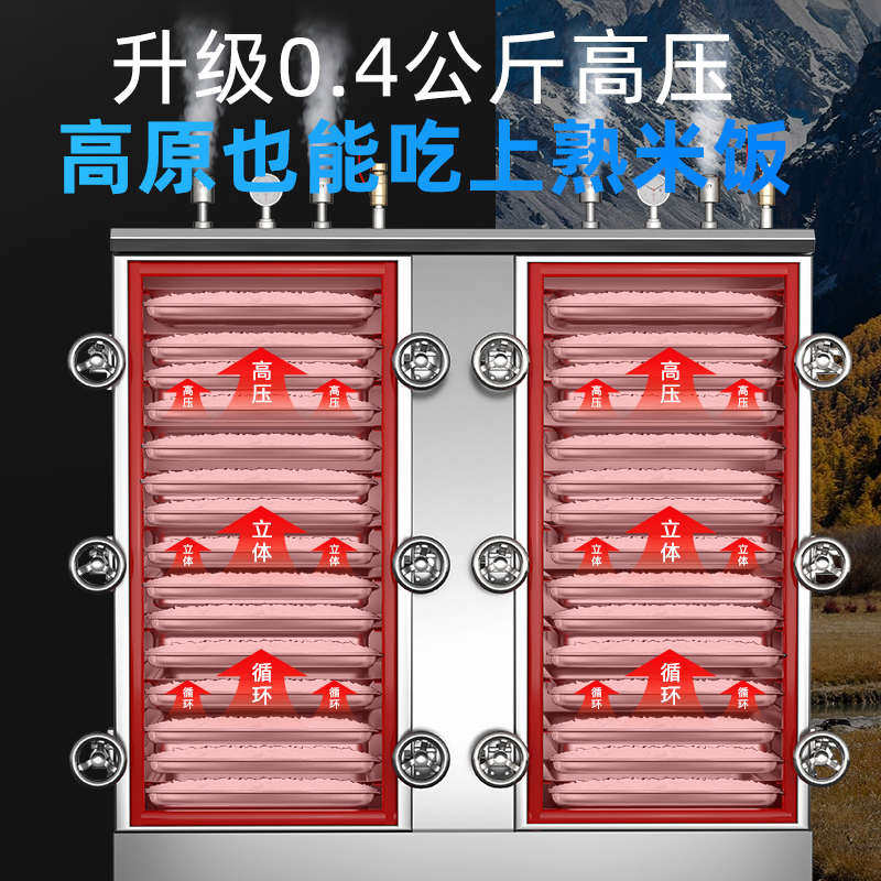 驰能高原蒸饭柜商用高压电蒸箱高原压力蒸饭车燃气蒸饭机电热蒸柜