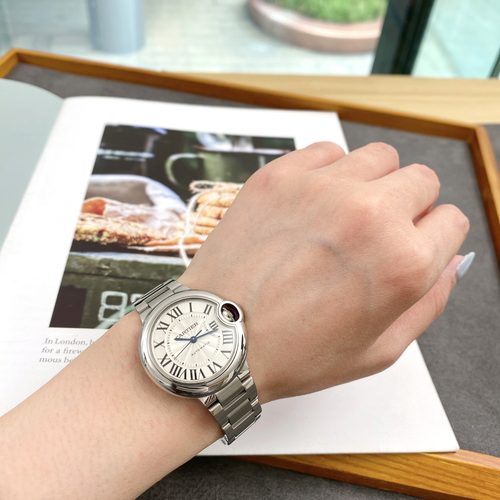 一口价98新卡地亚蓝气球表径33毫米手表女腕表自动机械WSBB0044