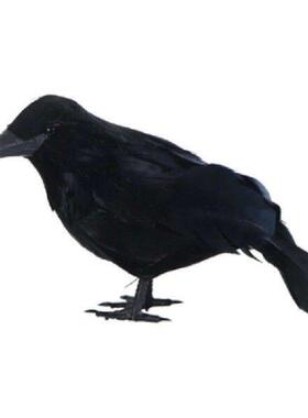 Halloween Simulation Crow Realistic Black Feathered Crows