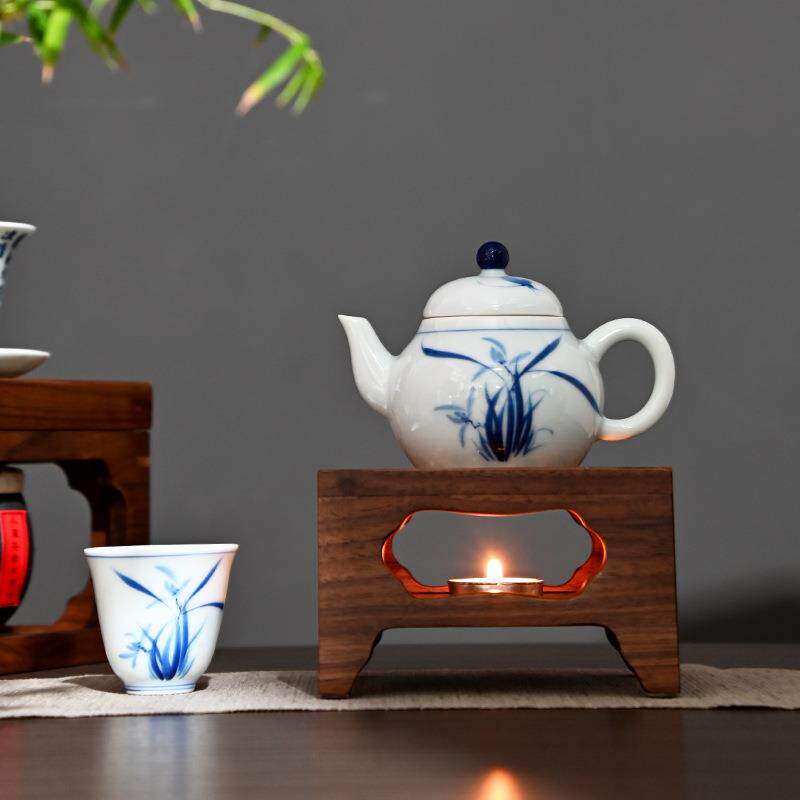 美胡木四方桃温茶器炉WCQ01子蜡烛加北热温防寒花茶炉暖保茶炉家