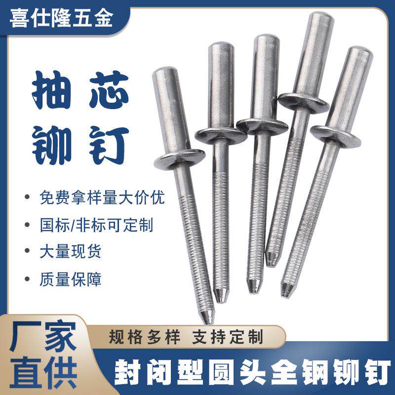 喜仕隆不锈钢封闭拉钉圆头铆钉铝铁抽芯铆钉拉铆钉铁铆钉铝铆钉