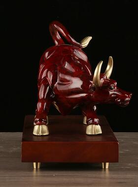 新款直销黄铜旺市牛摆件铜华尔街牛牛气冲天摆件金牛装饰品家居工