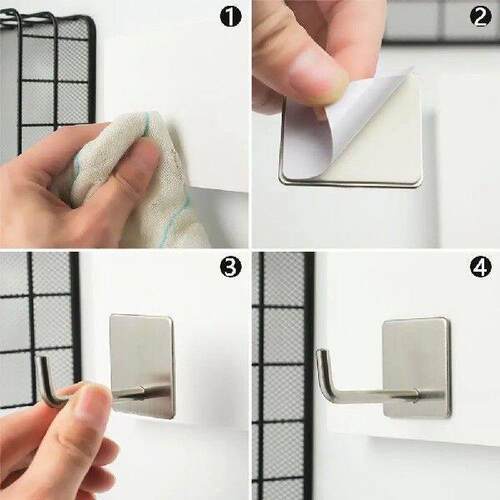 Kitchen Towel Rack Sticker Clothes Hanger Adhesive Hooks