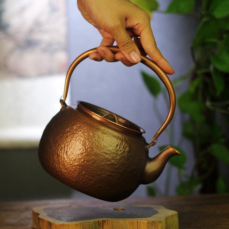 【锤纹】铜壶烧水壶煮茶壶手工纯紫铜茶壶红铜家用沏茶壶工艺品