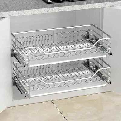 浅拉篮350深400以内深橱柜拉蓝650碗篮抽屉式750阻尼850锅碗碟篮