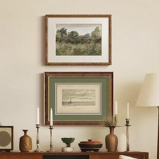 远航》法式中古风客厅风景装饰画南法风复古餐厅玄关卧室软装挂画