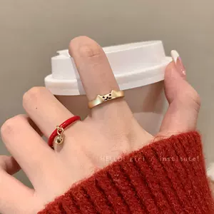 Японский милый колокольчик, небольшое дизайнерское кольцо, кот, на указательный палец, для влюбленных