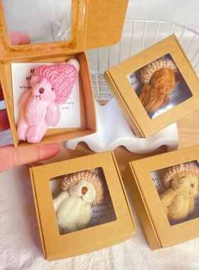 Mini Plush Teddy Bear in Box跨境口袋泰迪熊迷你毛绒熊盒装礼物