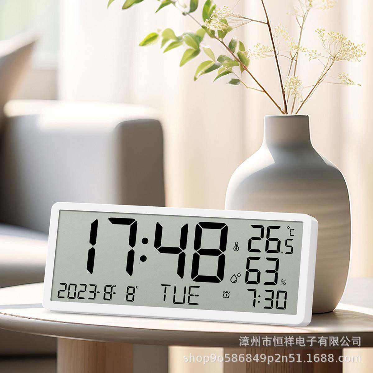 LCD液晶数字多功能挂钟客厅时钟简约闹钟大屏幕新款电子钟桌钟