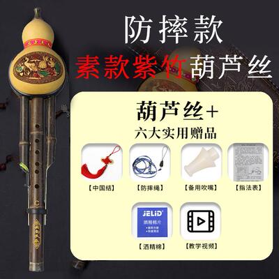 新款云南准天然竹紫葫芦丝乐器降b调成人c调小学生零基音础自学入
