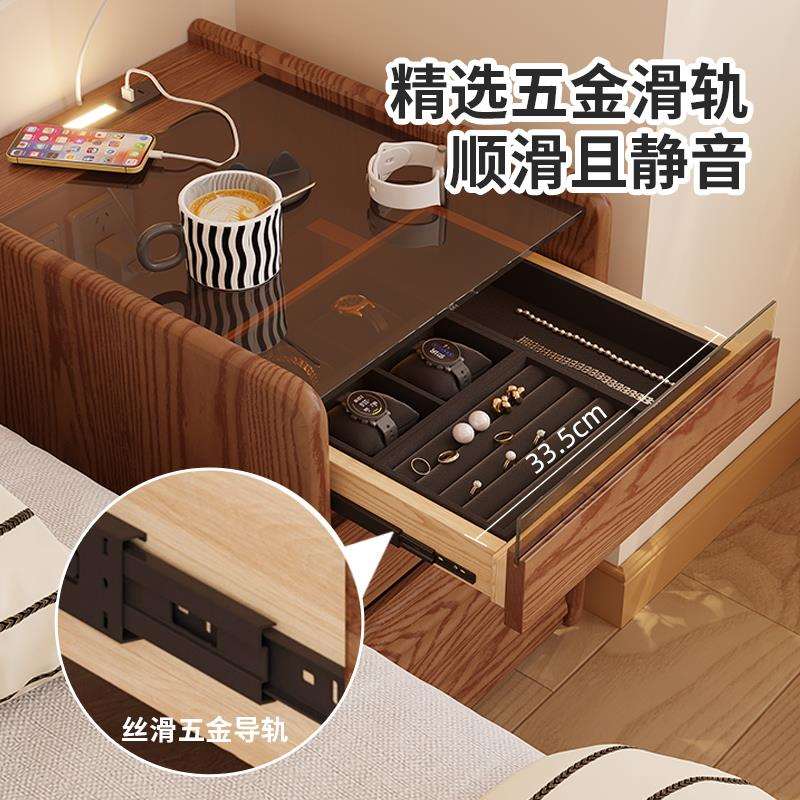 超窄床头柜小型实木窄款卧室夹缝可移动迷你30公分小巧北欧抽屉