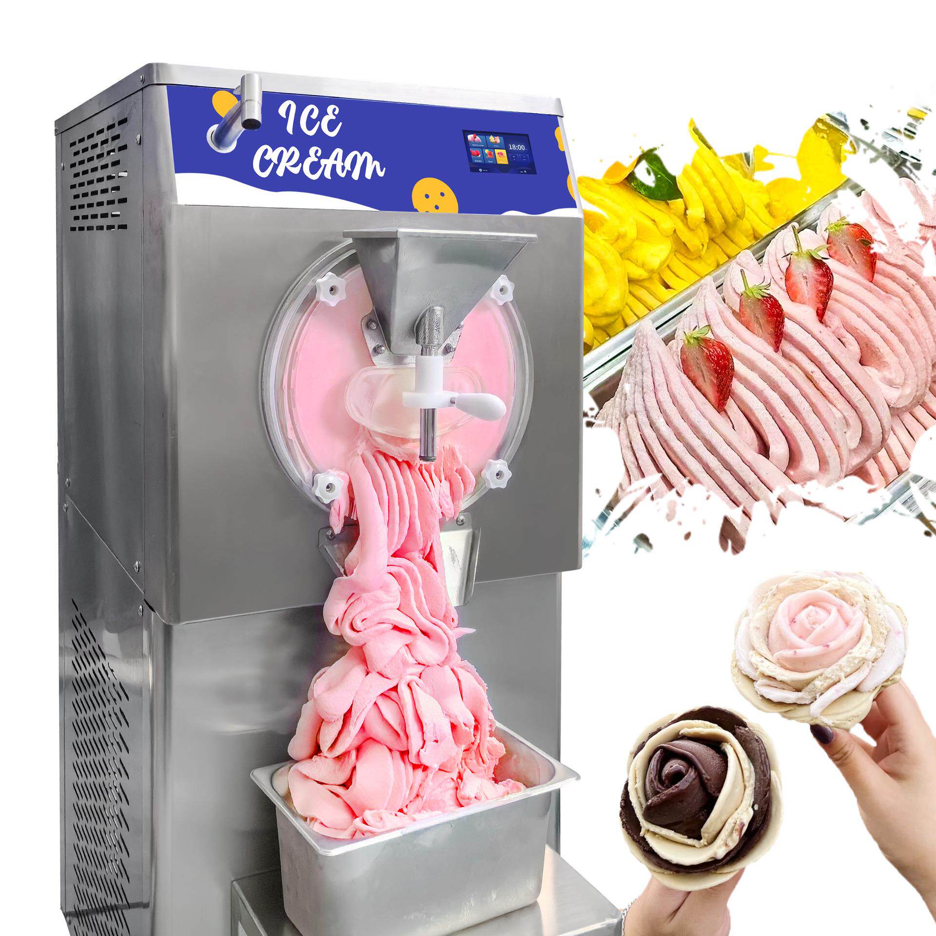 48升硬质冰淇淋机商用意式gelato硬雪糕机自助餐厅球形硬冰激凌机