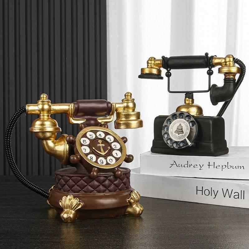 欧式复古模型老式仿真电话机摆件酒柜电视柜店铺客厅装饰品小摆设,家居饰品,装饰摆件,淘宝优惠券,粉丝福利购,淘宝优惠卷