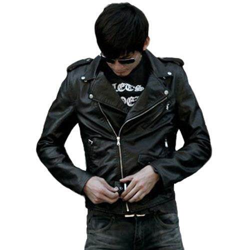 Men's leather jacket, motorcycle leather jacket, men's