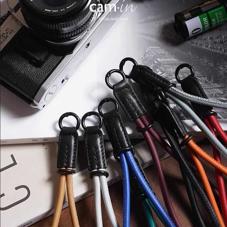 cam-in意大利真皮swift牛皮相机手腕带 快拆多接口适用真皮腕带绳