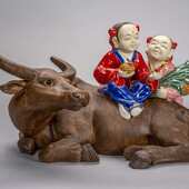 精品陶瓷牛工艺品摆件桌面家居摆饰动物牛年陶艺贺年生肖送礼佳品