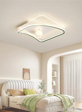 卧室圆灯摇头全风扇灯简约现代眼主卧新款光谱护形47652绿色吸顶