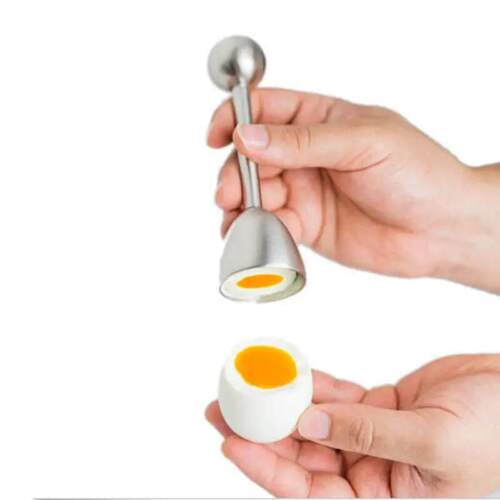 Stainless Steel Boiled Egg Topper Shell Top Knocker Opener K