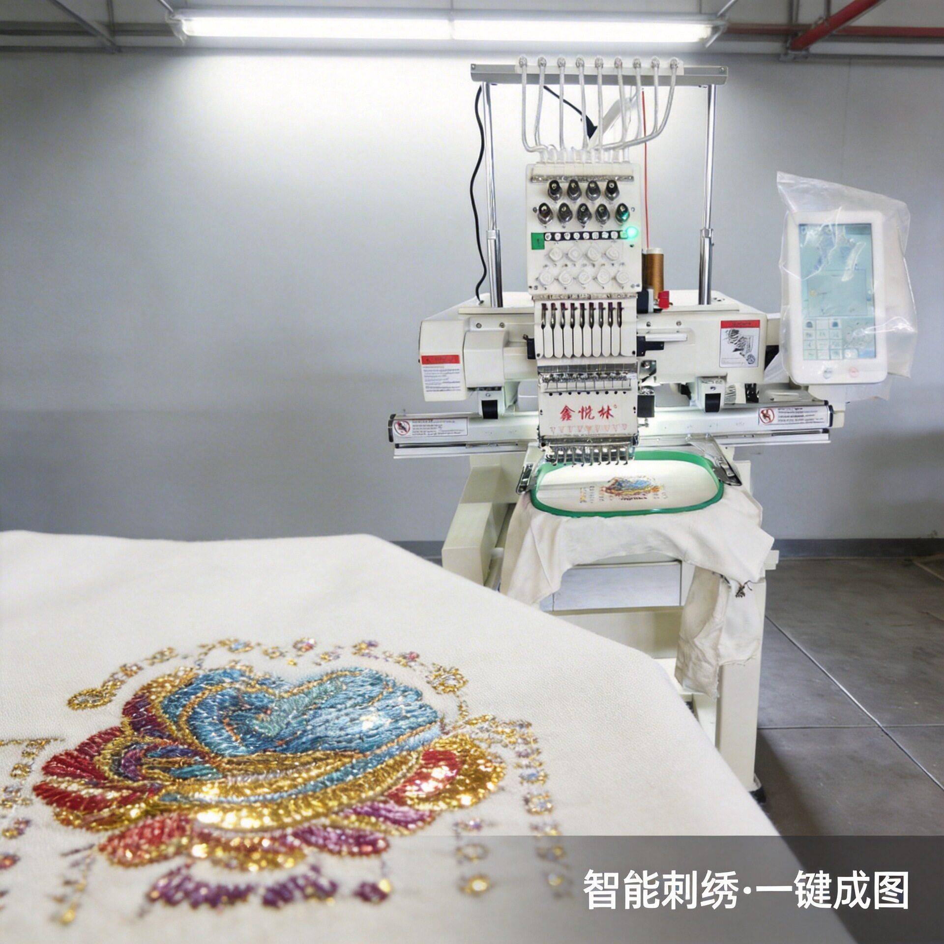 头多色全自动小型电脑绣花机绳绣鞋绣毛巾绣金片绣缝纫机刺绣机