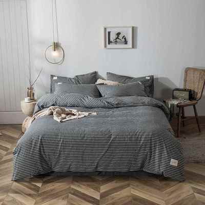 正品水洗棉四件套夏单季纯棉被套床单及配套床1.8床用品纯纯棉亲