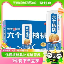 养元六个核桃核桃乳型240ml*20罐植物蛋白饮料低糖整箱