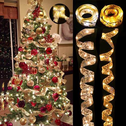 Ribbon Fairy Light Christmas Decoration Christmas Tree Ornam