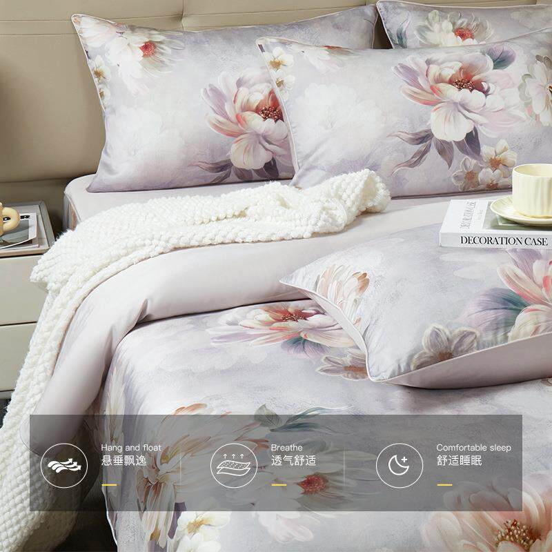 真丝被套单件桑蚕丝被套被罩丝绸床品双面简约双人天丝被罩家用