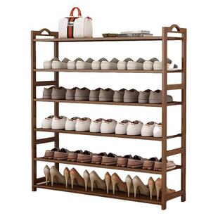 l门口外鞋架2021年新款实木简易室外中式楼道收纳用门外竹鞋柜