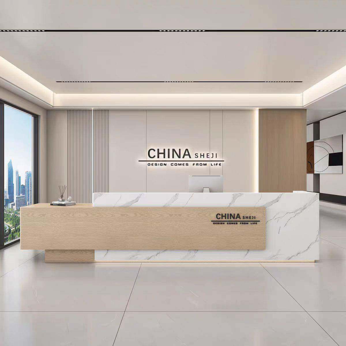 公司烤漆前台接待台简约柜台酒店收银台工作台办公室艺术培训柜台