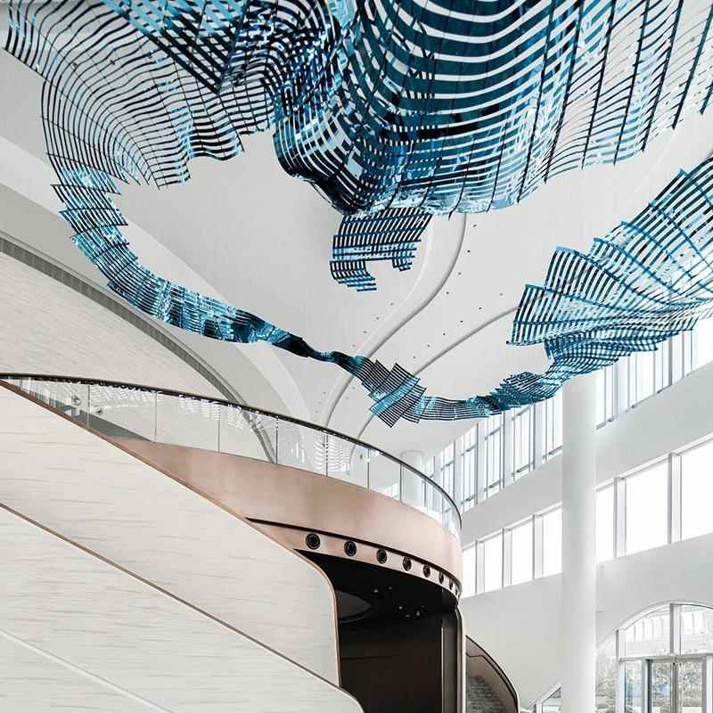 水晶飘带商场吊灯大型售楼部沙盘艺术前台酒店大堂中山工程吊灯