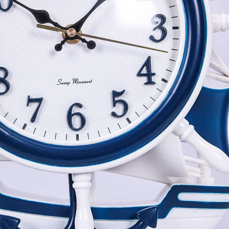 客厅装饰摆件座钟办公室桌面复古时钟创意一帆风顺船舵造型个性摆,家居饰品,立钟/落地钟,淘宝优惠券,粉丝福利购,淘宝优惠卷