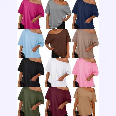 Modal Silky Asymmetrical Hem Off Shoulder 3 4 Sleeve Active