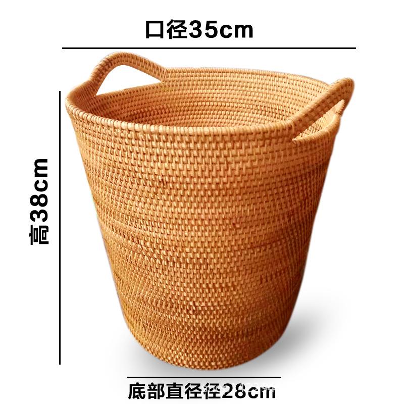 越南藤编脏衣服桶浴室家用收纳筐花篮手工编织手提杂物桶