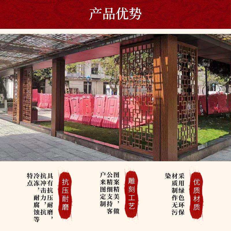 铝合金窗花挂落屏风新中式客厅家用隔断金属镂空雕花入户玄关隔断